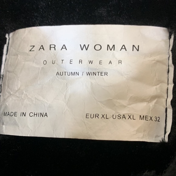 NWT. Zara Faux Fur Leather Double Faced Moto Biker Jacket Women’s-XL. - Picture 13 of 16